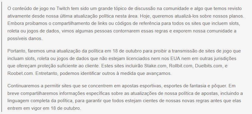 twitch gambling statement br